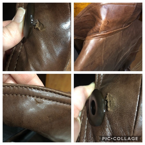 Leather jacket brown in color - Picture 5 of 5